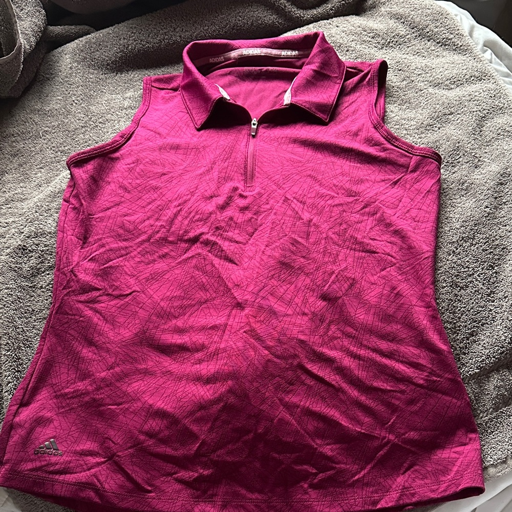 Adidas Women's Fuchsia Zip Tank Top